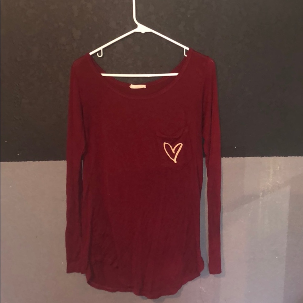 Long sleeve burgundy shirt